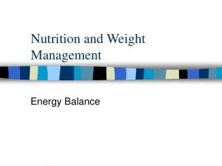 Weight Management and Energy Levels