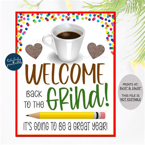 Welcome Back To The Grind Free Printable