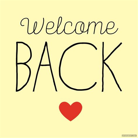 Welcome Back Sign Printable