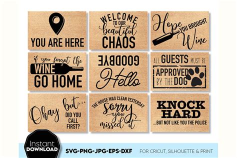Download Welcome Doormat Sign SVG Bundle Porch Files