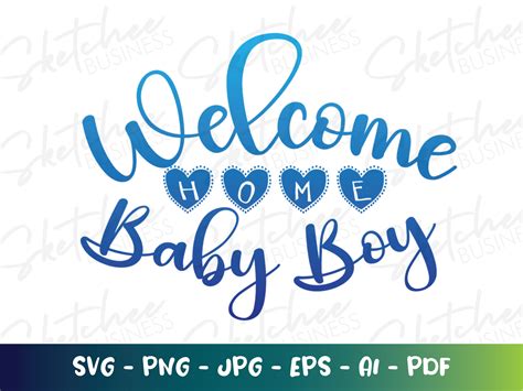 Celebrate Your Bundle of Joy with A Stunning Welcome Home Baby SVG! Perfect for All Your Crafting Needs.