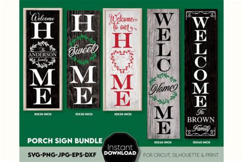 Download Welcome Sign Bundle Vertical Porch Signs Cut Files