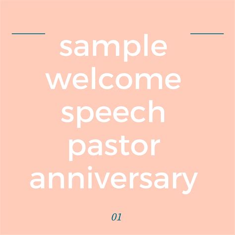Welcome Speech For Pastor Anniversary