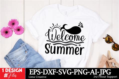 Download Welcome Summer SVG Cut File Silhouette DXF Files