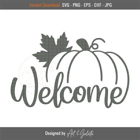 Embrace the Fall Spirit with a Stunning Welcome with Pumpkin SVG Design!