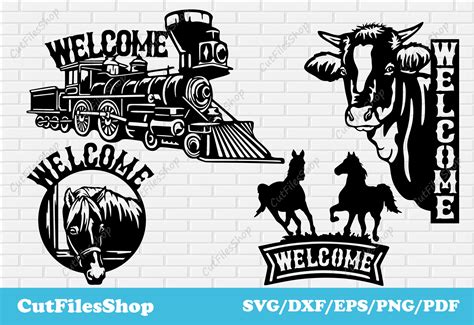 Download Welcome for Laser Cut SVG DXF Porch... Files DXF Files