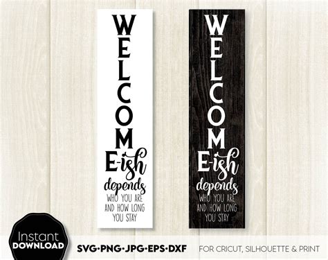 Download Welcome-ish Farmhouse, Home Porch Sign Files DXF Files