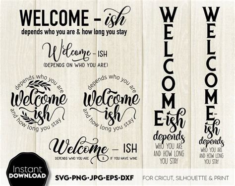 Download Welcome-ish SVG Sign Front Porch Bundle Files DXF Files