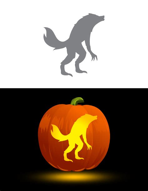 Werewolf Pumpkin Stencil Printable