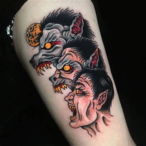 Werewolf Traditional Tattoo