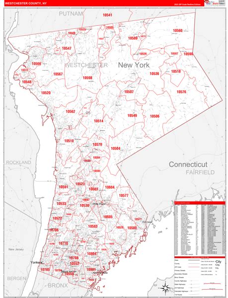 Westchester Zip Code Map