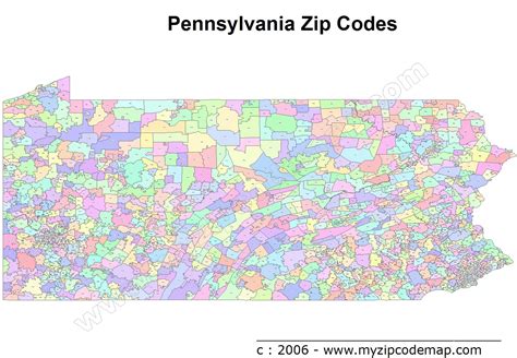 Buy Pennsylvania Zip Code Map With Counties online