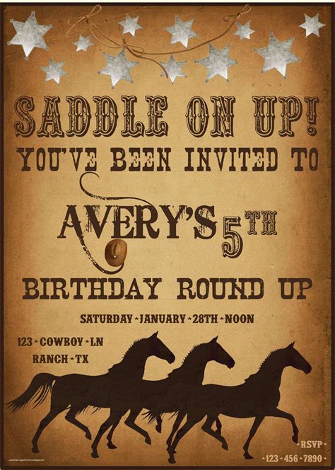 Western Party Invitation Template Free