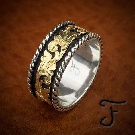 Riding into Forever: Capture Your Love Story with Our Handcrafted Western Style Men's Wedding Rings