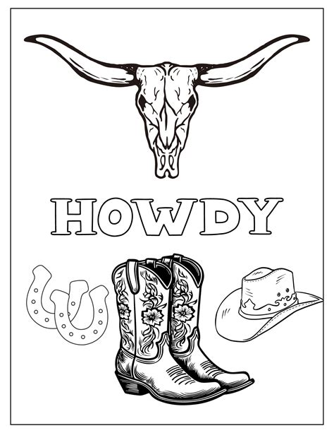 Western Theme Coloring Pages