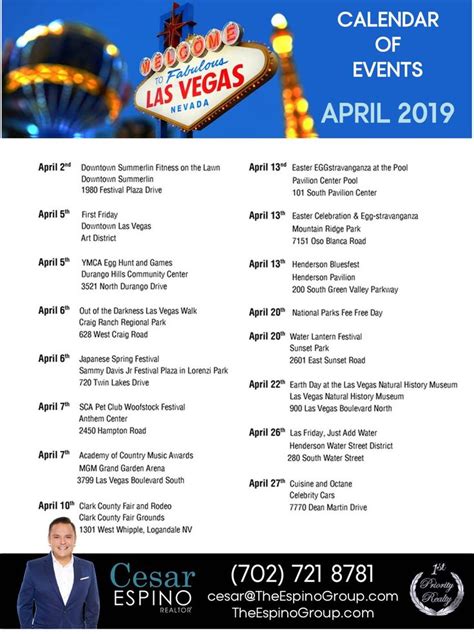 Westgate Las Vegas Events Calendar