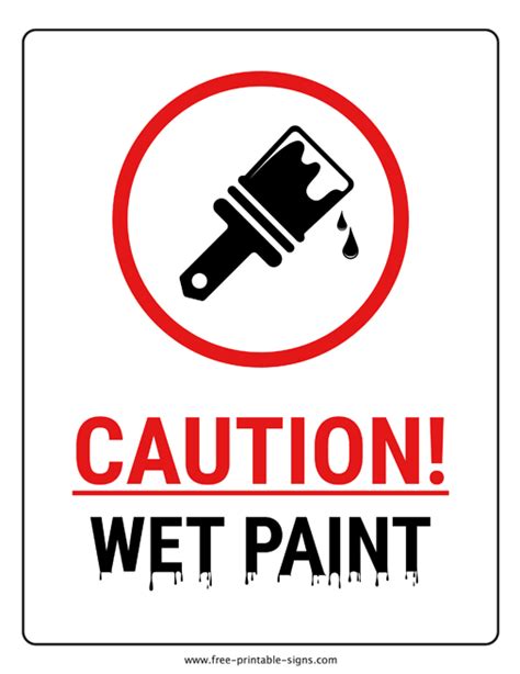 Wet Paint Printable Sign