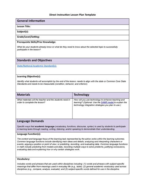 Wgu Lesson Plan Template