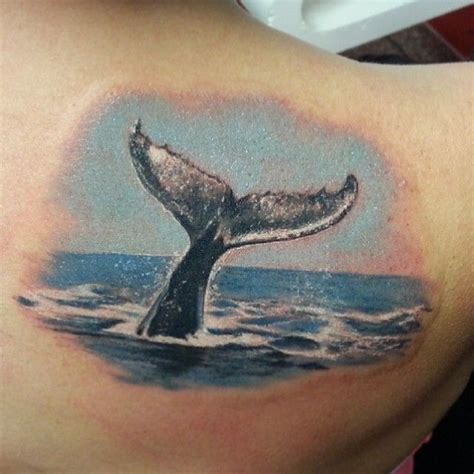 Cascade Whale Tail Surf Landscape Nature Temporary Tattoo