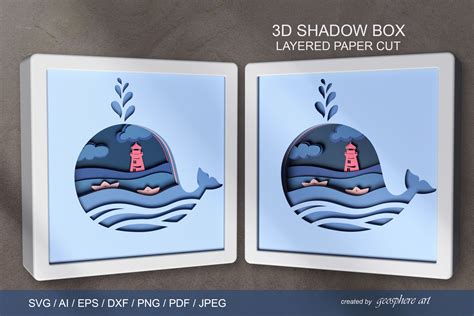 Download Whale 3D Shadow Box - Layered Papercut