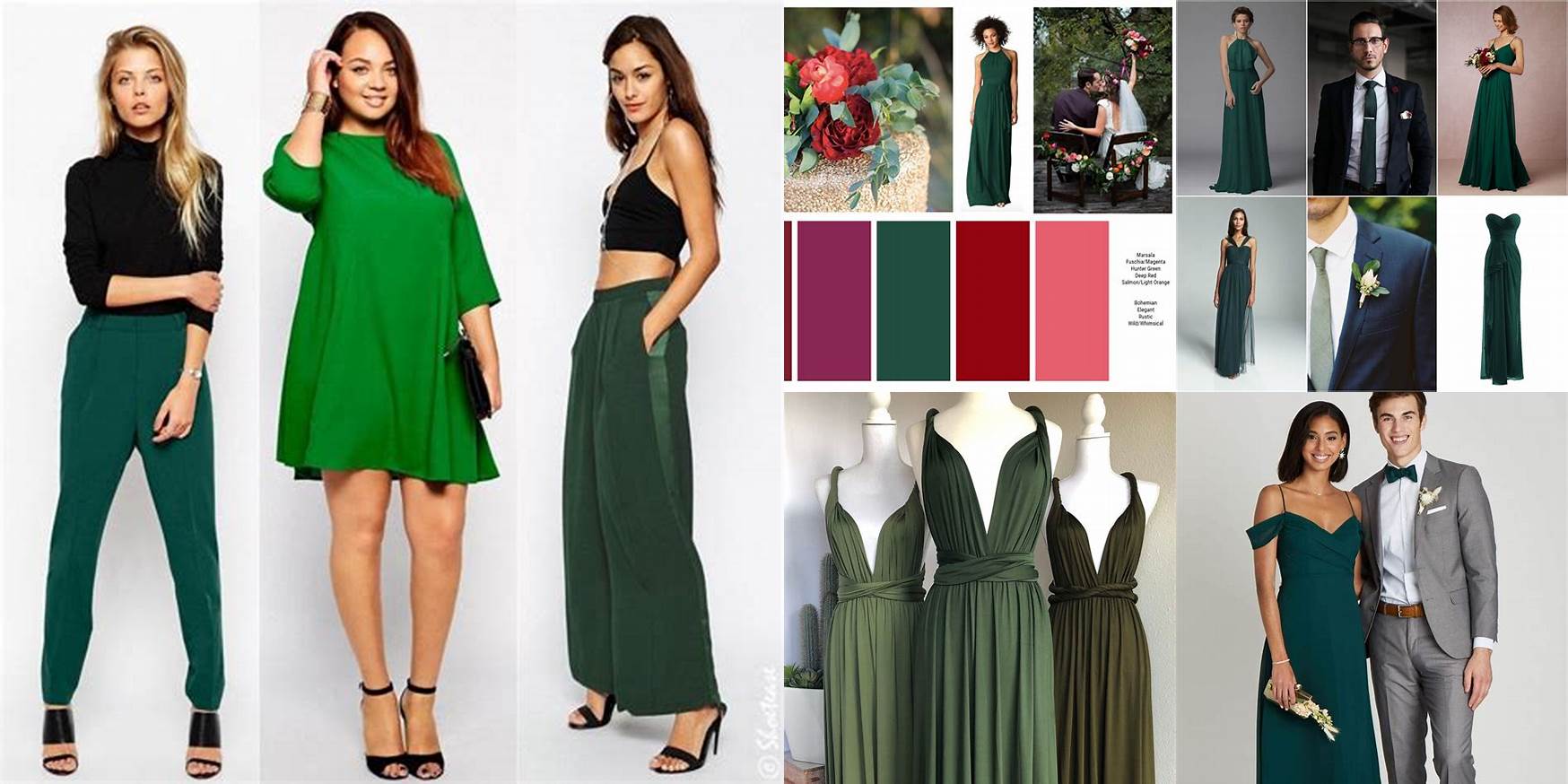 What Color Compliments Dark Green Dress