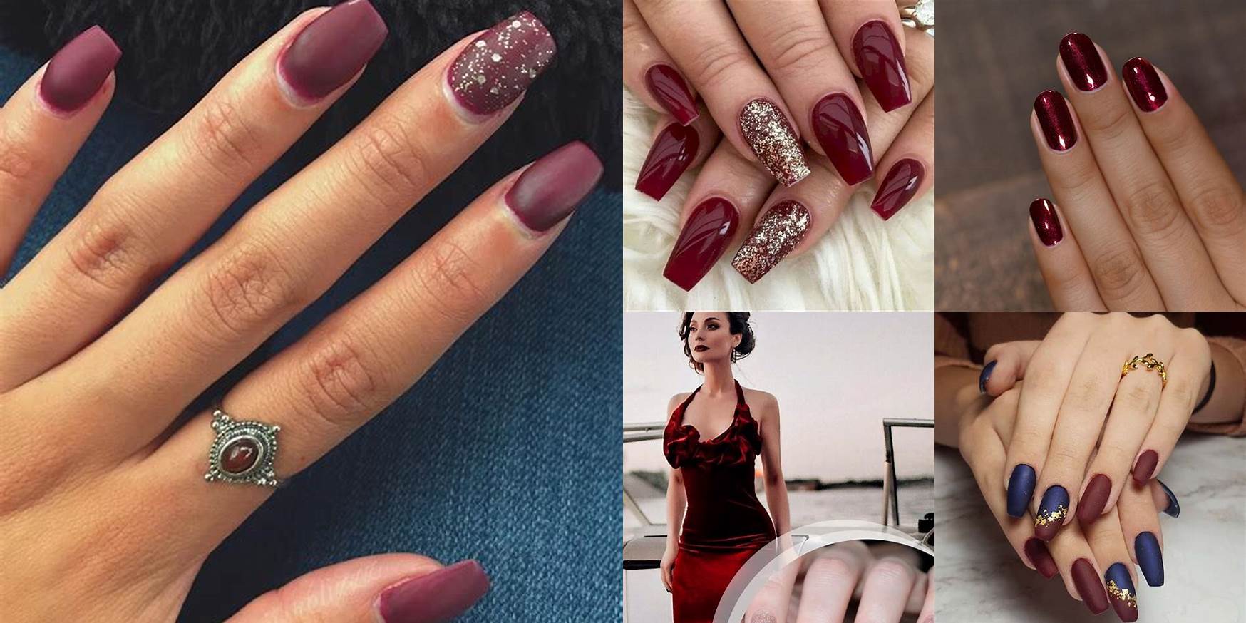 What Color Nails For Burgundy Dress