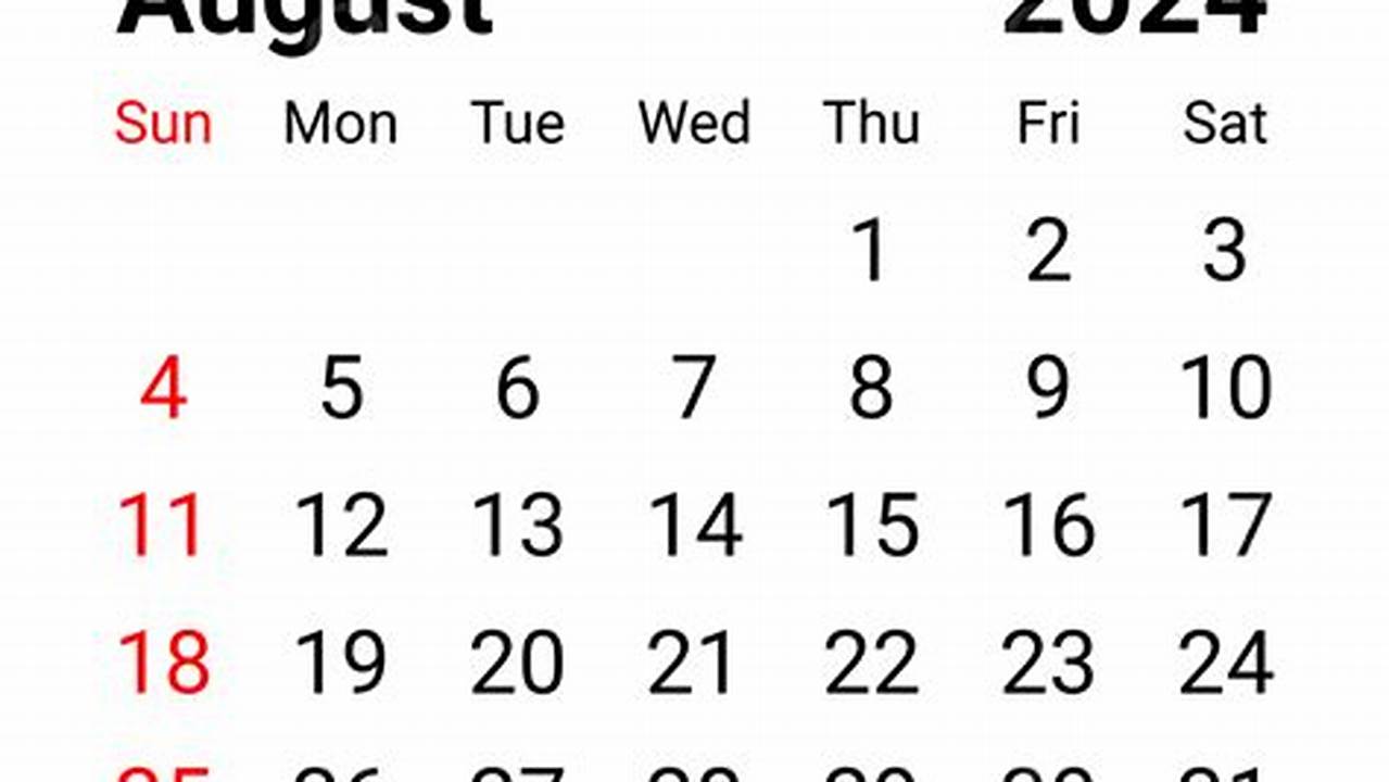 What Day Is 1 August 2024