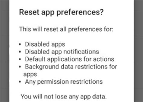 What Does Reset App Preferences Mean