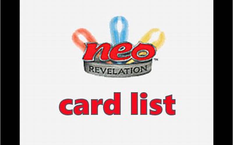 What Is The Neo Revelation Card List