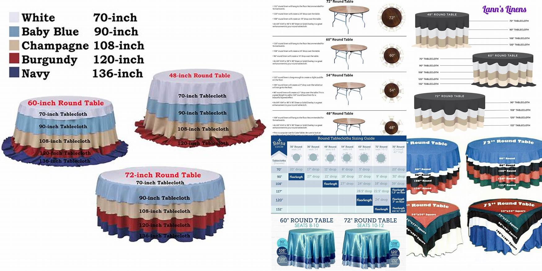 What Size Table Cloth For 6 Ft Round Table
