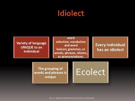 What is Idiolect and Ecolect?