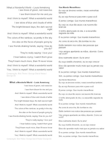 What A Wonderful World Traduction