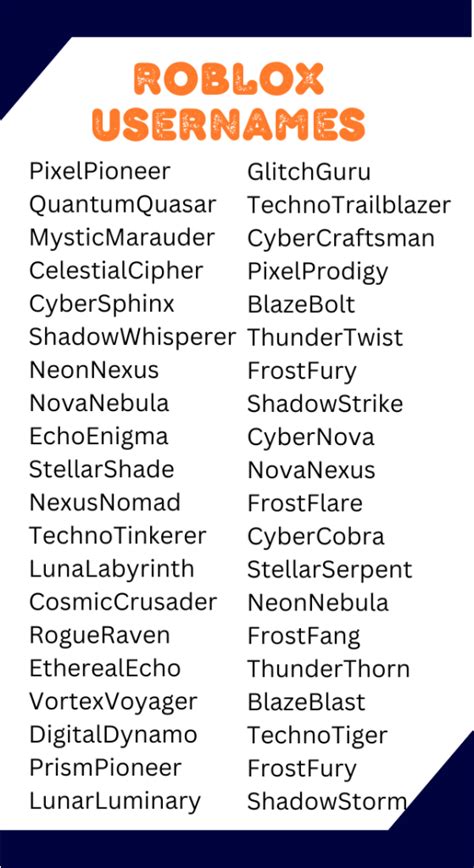 What Are Good Names For Roblox