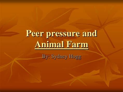 What Are Some Examples Of Peer Pressure In Animal Farm