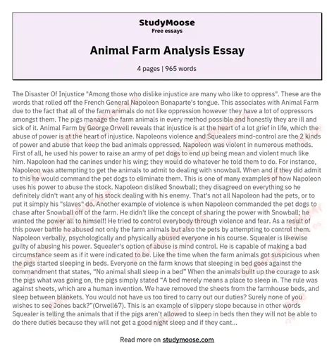 What Cani Write An Analysis Of Animal Farm About