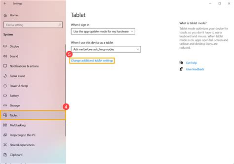 What Changes in Tablet Mode