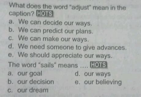 What Does The Word Adjust Means In The Caption