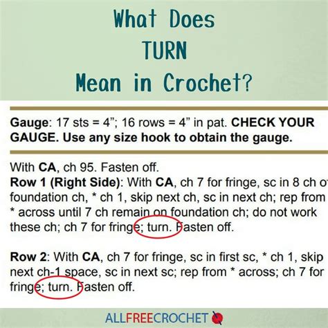 What Does Turn Mean In Crochet