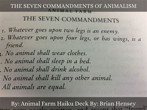 What Formulated The Seven Commandments In Animal Farm