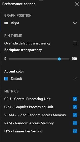 What Info Does Each Performance Overlay Show
