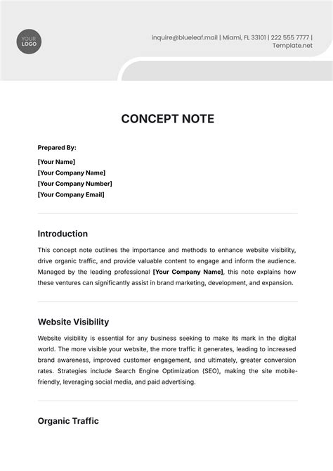 What Is A Concept Note Example