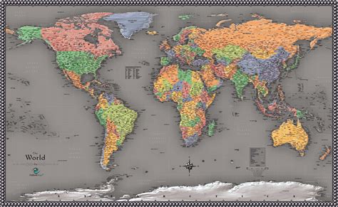 Modern Map of the World Athena Posters