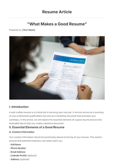 What Is A Good Resume