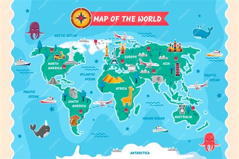Kids' Illustrated Map of the World Rand McNally Store