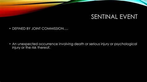 PPT Sentinel events and near miss reporting, analysis and prevention