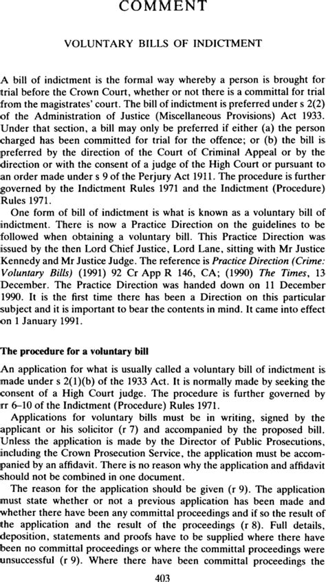 What Is A Voluntary Bill Of Indictment Uk