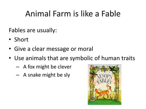 What Is An Example Of A Fable In Animal Farm