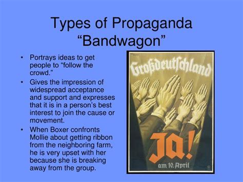 What Is An Example Of Bandwagon Propaganda In Animal Farm