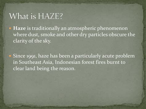 What Is Haze In Tagalog