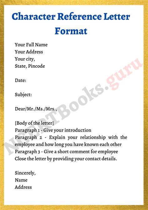 What Is Included In A Character Reference Letter